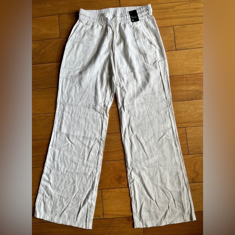 New York & Company White Joggers Relaxed Fit Sweatpants
